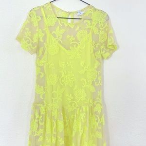 Bar lll Neon Floral Lace Dress